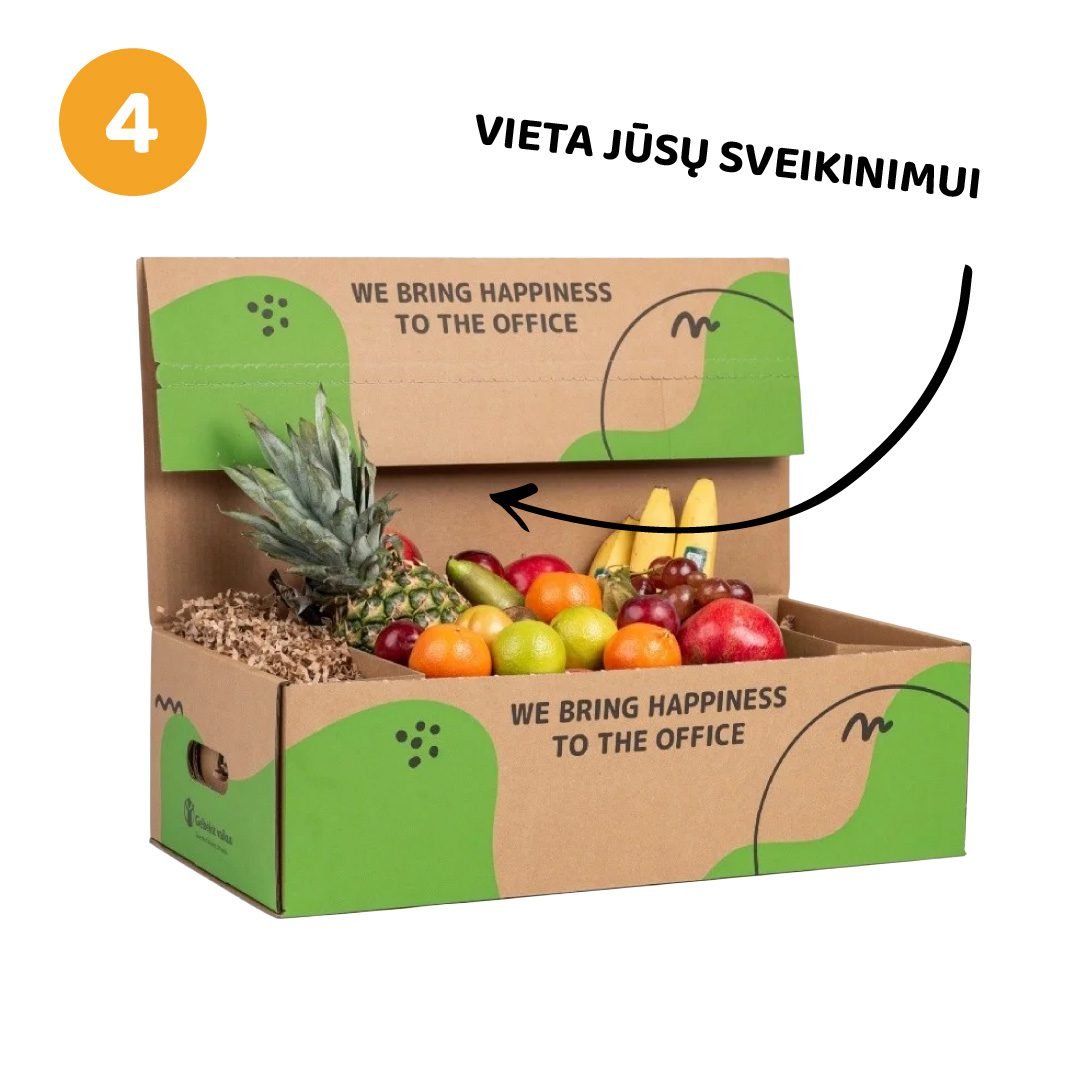 Mini vaisių dovana kartoninėje dėžutėje